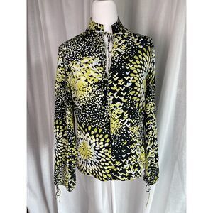 The Limited 100% Silk Blouse, size M whimsical, vibrant, luxurious, chic